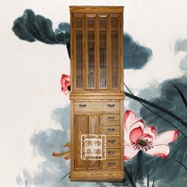 One step down to the bottom Guanyin Buddhist niche standing cabinet Taiwanese craft standing cabinet with door solid wood Buddhist niche