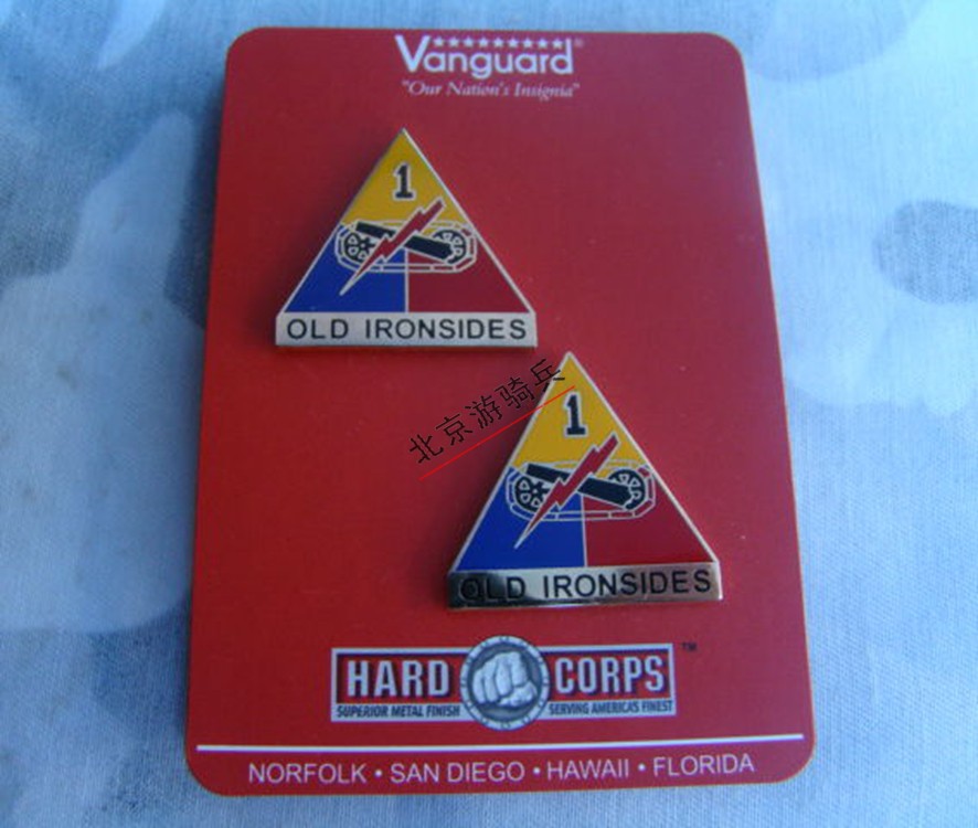 Beauty Metal Badge American Armored Division Badge Cap Badge Collar Collar Badge Pair-Taobao