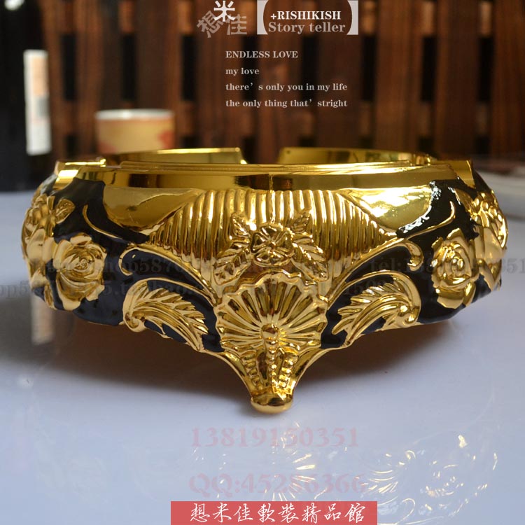 Boutique Advanced Golden Tobacco Ashtray Drops Black Gum Antioxidant Rose Tobacco Cylinder Home Hotel KTV Supplies