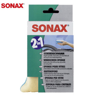 德国SONAX汽车玻璃清洁擦布 车用玻璃内外两用擦车海绵 417 100