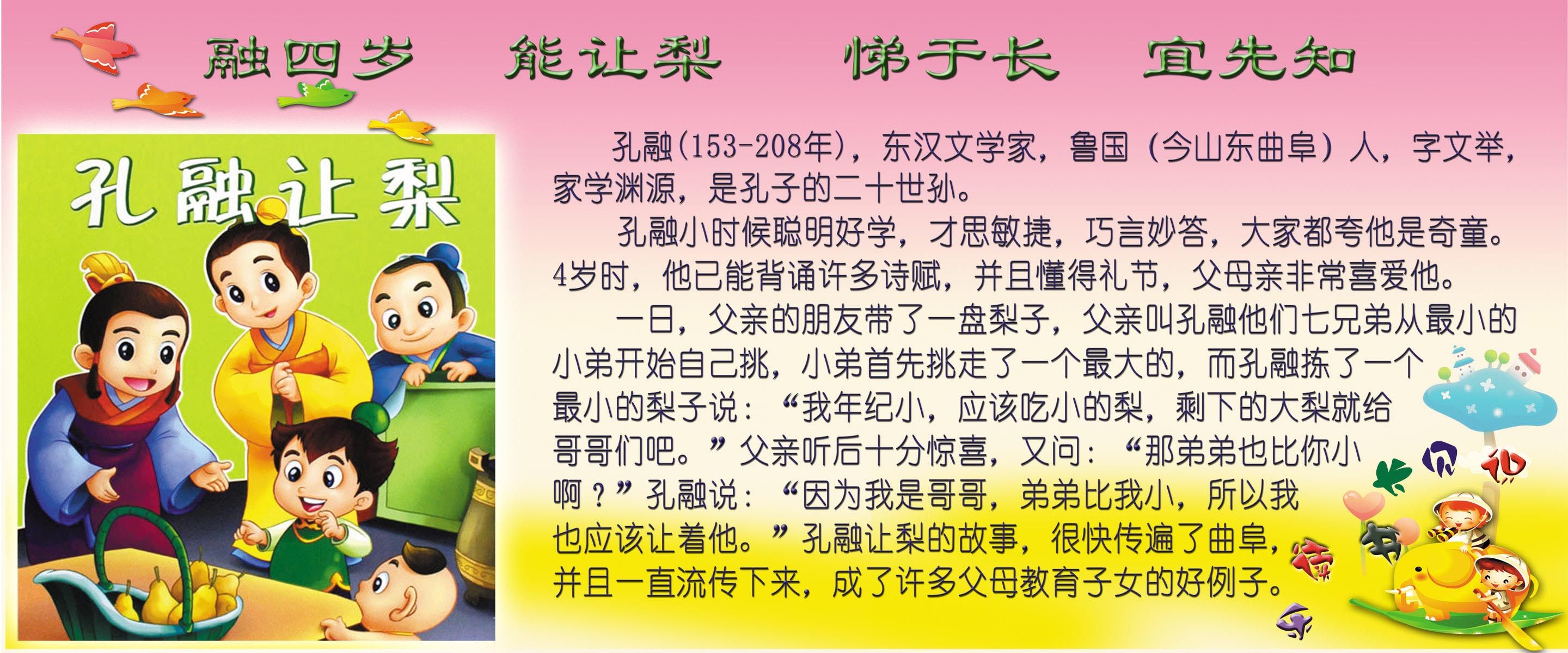 25素材三字经海报展板125孔融让梨海报印制