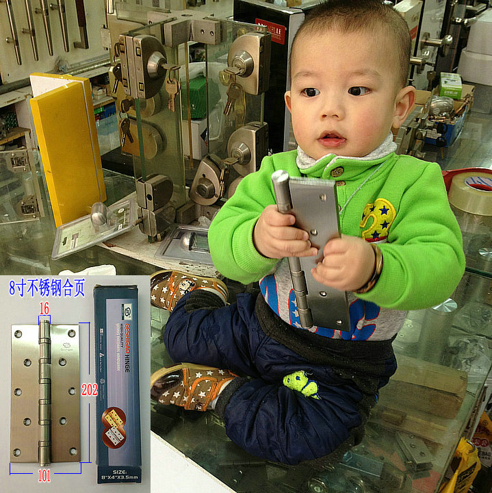 GESHIGAO THICK STAINLESS STEEL Hinge 8 inch stainless steel silencer bearing door hinge 1 piece