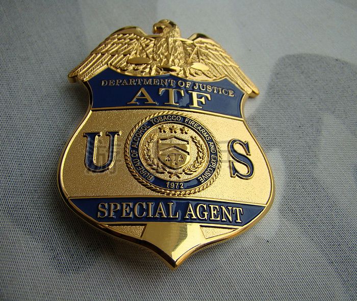 Metal Badge American Alcohol Tobacco Badge Cap Badge Waist Hanging Badge Pure Copper