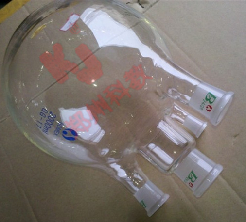 Standard mouth four-neck round bottom flask 5000ml reaction flask 5 liters 5L 40*24*2*19 caliber can be customized