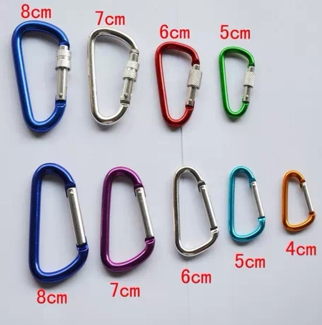 4CM-8CM Aluminum Alloy D Type Climbing Button Quick Hook Key Button Gift Buttoned bag buckle Safety buckle Shoulder Bag Buckle