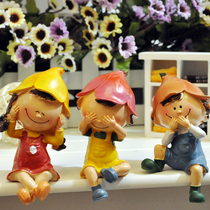 Pastoral home furnishings creative small ornaments resin crafts three no dolls three no cute gifts