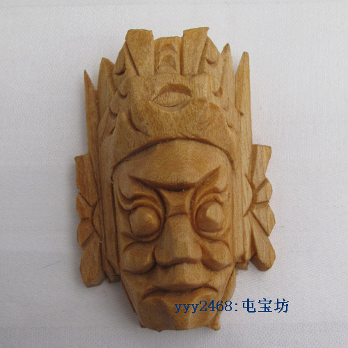 Wood Carving Wood Carving Nuo Play Face Mask Pendant Charm-Specification 5*3 5cm