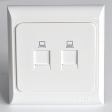 Розетка сетевая LAN 西蒙开关欧典61系列 二位信息插座 j60593s