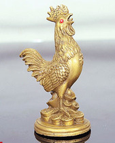 (Yanzi Residence) 3-inch bronze round bottom fow-word chicken-copper rooster-Bronze Chicken-Money Fu Character Chicken