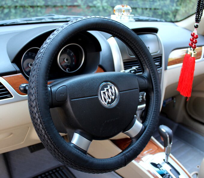 汽车通用方向盘套 防滑 大编织头层牛皮把套 促销价格 亏本 包邮