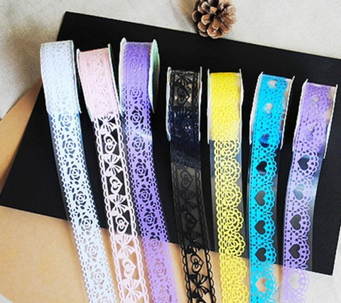 Cute hollow lace lace tape Korean decoration DIY lace sticker DIY handmade album accessories special price