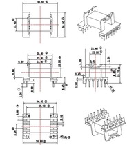 Transformer inductor EVD30 6 6 row pitch 28 bagwood frame