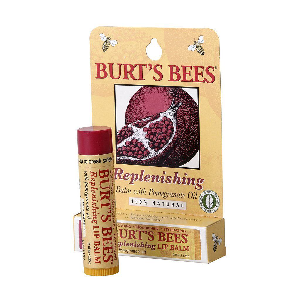Burts Bee pomegranate moisturizing lip balm TUBE IN BOX