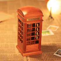 Retro London phone booth Music Box Music Box Original Wooden Teachers Day Gift for Boys and Children Creative Boutique