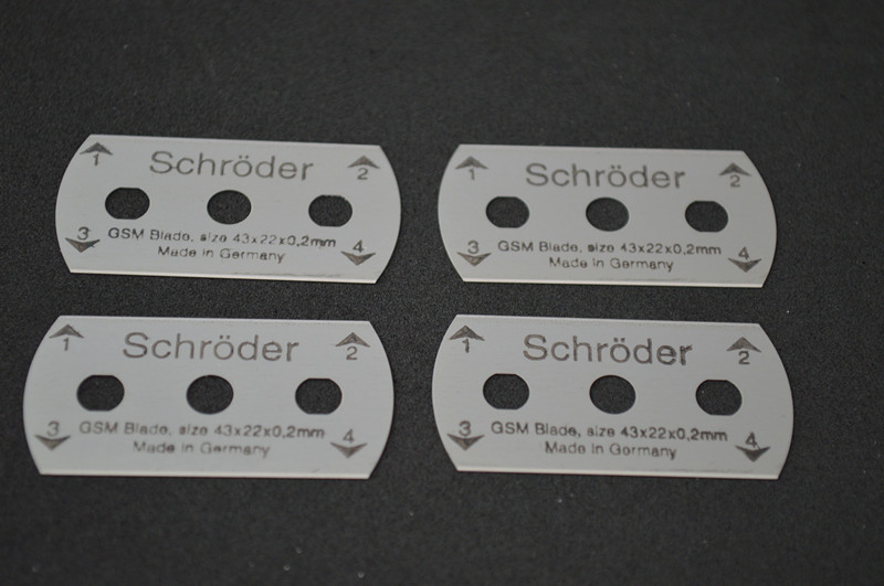 German Original Loaded Import Blade Schroder Sampler Blade Bifacial Blade Gram Reticle Disc Triple Hole Blade