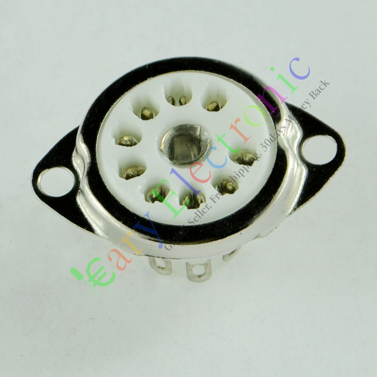 Vacuum tube with silver plated tube holder GZC9-C nine feet ceramic suitable 12AX7 12AX7 12AU7 12AU7 6p1 6p14 6p14