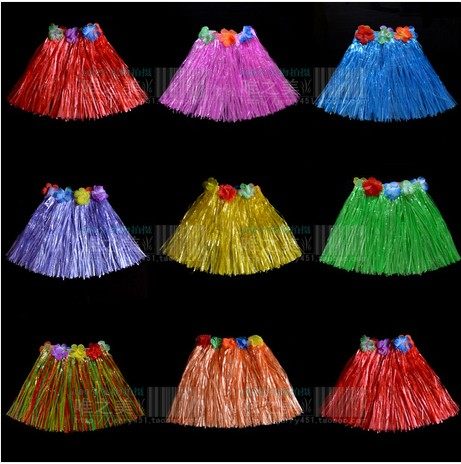 30CM 61 Children's Day Hawaii Grass Skirt Dance Dress Eco-friendly Dance Suit Grass Skirt Performance Party Props