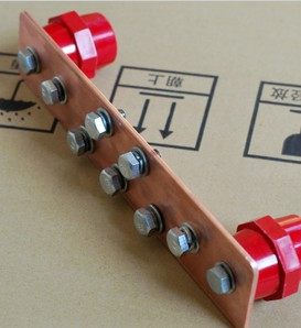 Equipotential ground bus copper row