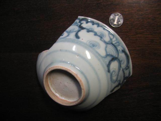 Bag old Baozhen Ming mid-term Youth Flower Moon Hua Waves Grain Bowl ancient porcelain sheet specimen-Zhaxi Qiuzoo-Taobao