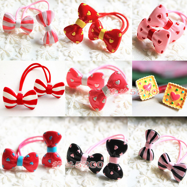 6 export classic love stripe bow children's hair circle Hair circle Sweet lady control single price