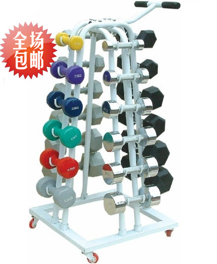 Dumbbell rack Dumbbell cart Dumbbell rack Movable electroplated dip paint handbell rack Dumbbell rack 8 pay 10 pay