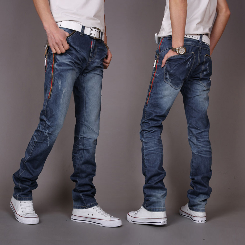 side zip jeans mens