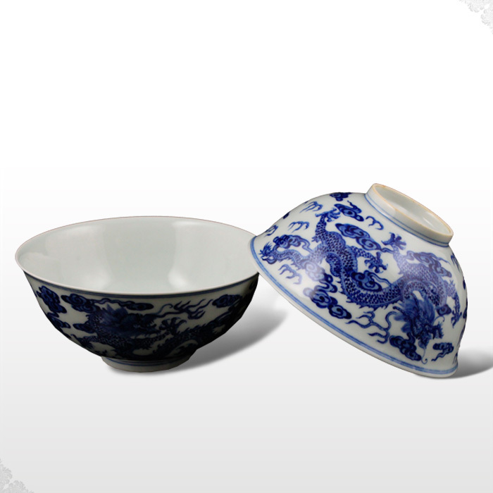 Offered home - cooked in jingdezhen hand - made archaize of blue and white porcelain tableware bowls bowl furnishing articles "longteng shengshi"
