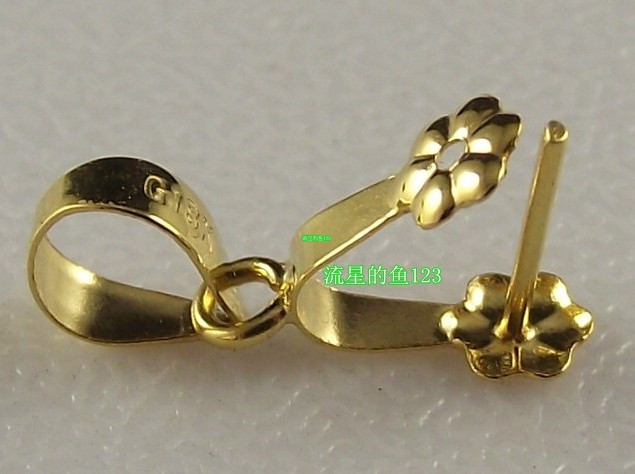 18K accessories 750 gold large plum flower buckle pendant clip melon Sub-buckle pendant clip