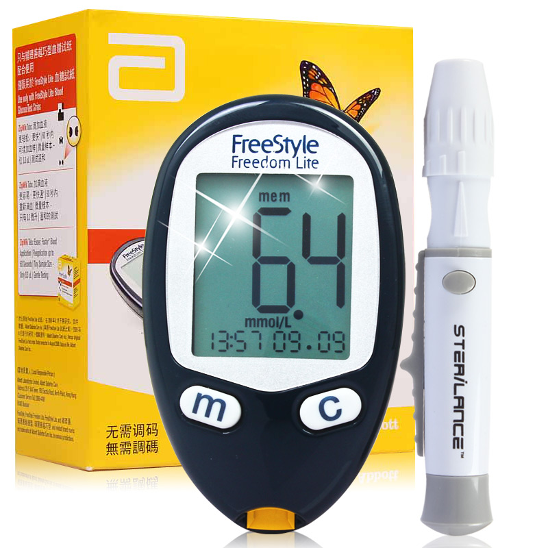 雅培 血糖仪Freestyle辅理善血糖测试仪 家用  配血糖试纸