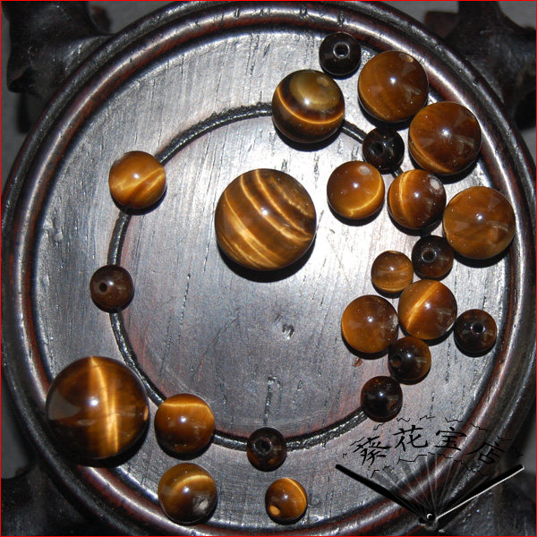 Sunflower treasure store new popular natural 3A Yellow Tiger Crystal Tiger Eye 6-12mm ball pellet with eye