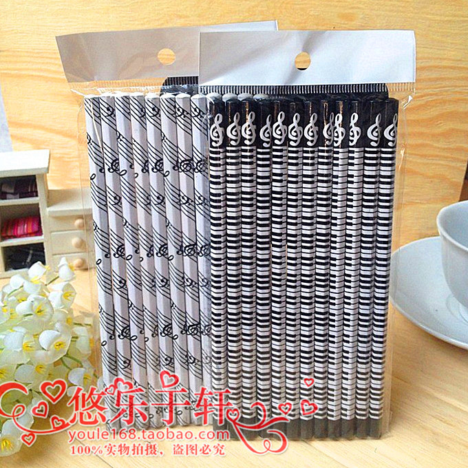 Yu Xuan * Music Stationery Wood Pencil Taiwan Piano Keyboard Music Stationery Pencil Hexagon Pencil