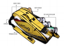 Feather standard BG-601 six-pack double shoulder back badminton racket bag yellow red blue attached