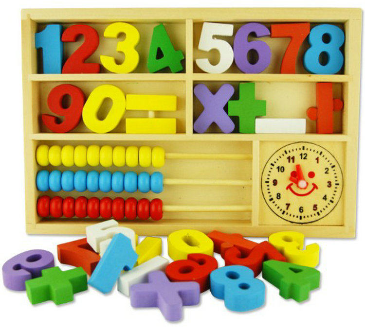 Versatile wooden digital computing Pearl learning box Number of toys Puzzle Early Teaching Computational Learning Board 3 years old