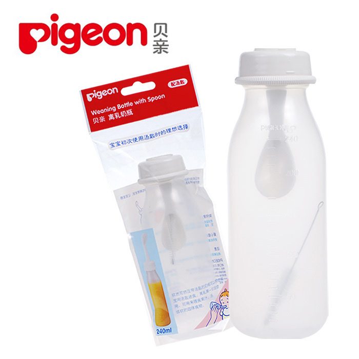 贝亲 离乳奶瓶 带勺喂食瓶/米糊瓶 PP材质 240ml DA22