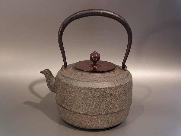 菊地正直造り 淡々斎好写 竹地紋筒釜（茶道具・釜・風炉釜） 共