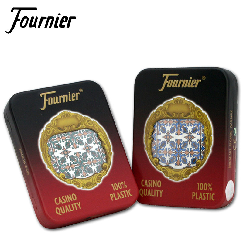 Spanish Fornier All-plastic Texas Playing Cards PVC Frosted Plastic Board Iron Box K802 High-end Bridge Deck