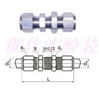 Stainless steel straight through plate separator joint cutting sleeve Ertong two-through joint laboratory airways accessories