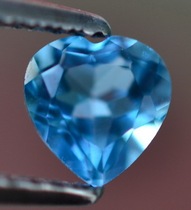 Swiss blue topaz stone Blue Topaz nude stone ring face full net flawless heart shaped 5mm special sale