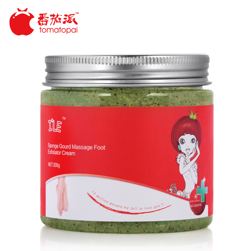 保质期2016.9 番茄派丝瓜按摩足部去角质霜200g 去死皮啫喱凝胶