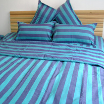  Xifang with the same authentic pure cotton handmade old rough cloth four-piece bedding promotional blue Iraqi