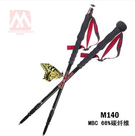 Ultralight trekking cực chính hãng MBC chính hãng M140 66% sợi carbon đan xen trekking cực đi bộ gậy đi bộ - Gậy / gậy