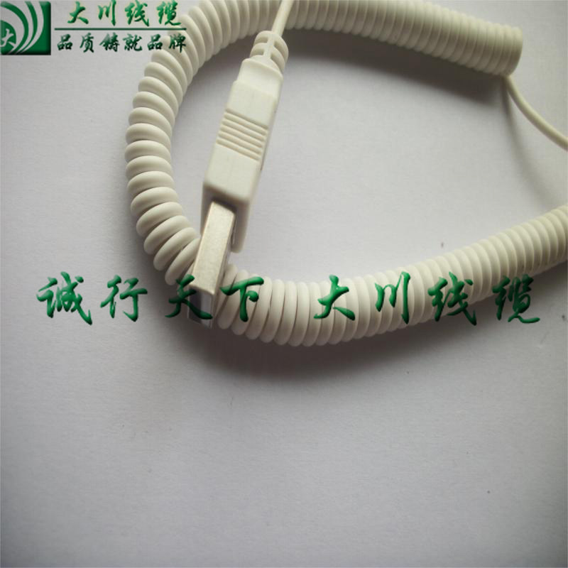 USB spiral wire for anti-theft display rack