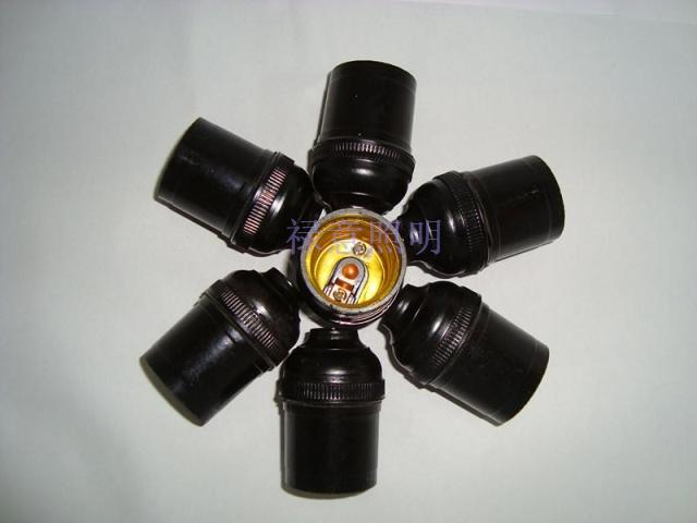 Black rib cap with cable lamp holder E27 screw cap flat lamp holder chandelier lamp holder