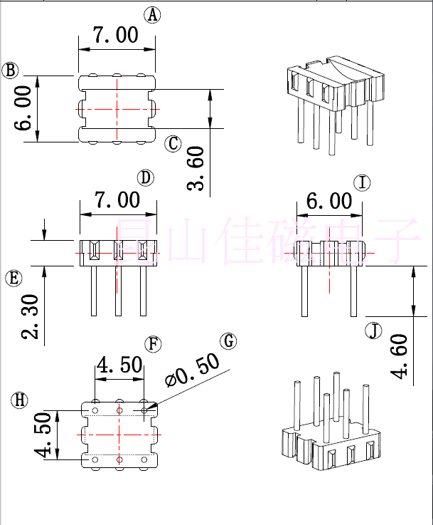 Electric wood magnetic ring base BASE001 (3 3) needle distance 2 25 row distance 4 5 needle 5 0