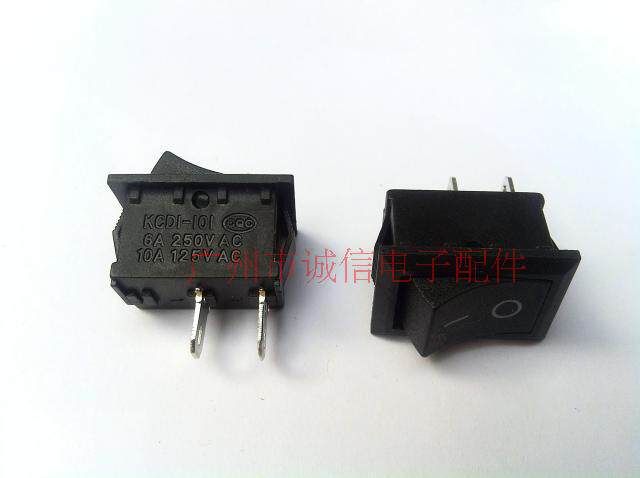 Rocker switch KCD1-101 single-pole rocker power switch waveform 2 feet 2 gear copper feet