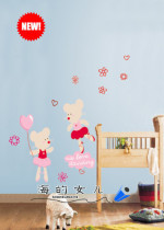 FANCY ~ FIX brand wall stickers environmentally friendly cartoon stickers girl room beautification stickers mouse princess dancing