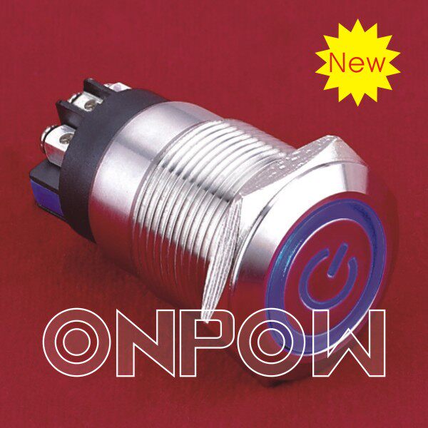 Red wave 19mm metal with power symbol Logo ring illuminated button LAS1GQ-11ET L screw foot Z