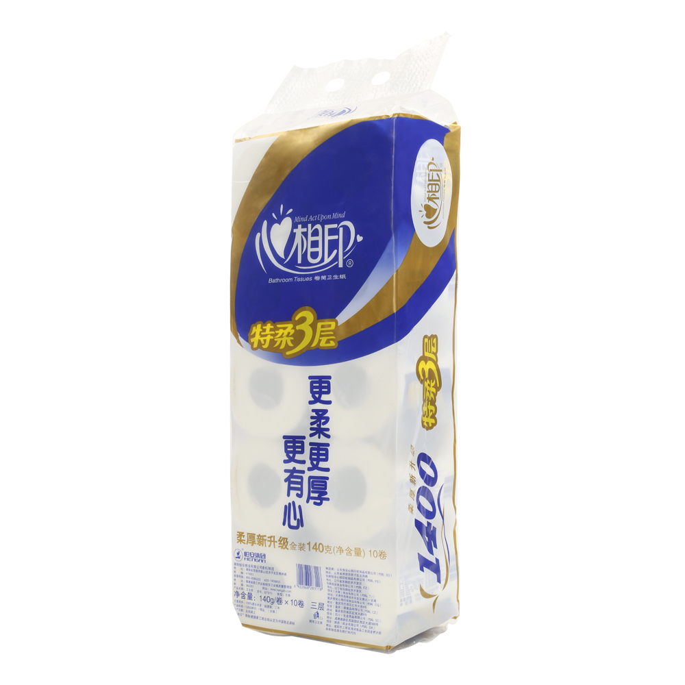 【天猫超市】心相印卷纸 特柔卷筒纸卫生纸巾 3层140g*10卷装