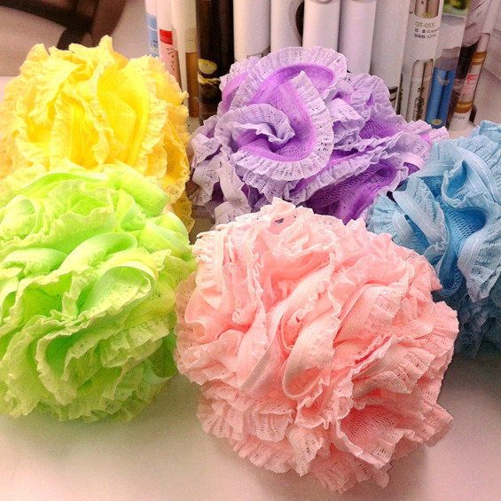 Plus thick lace lace lace bathing ball Bath Bath Bath Bath Bath bubble ball double layer net silk flower ball