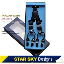 The treasure of the town store Star Zhao retro mens straps for womens straps 6 clips 2 5cm bandwidth-2 colors
